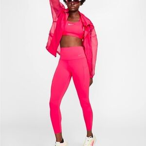 Nike Women's Pink Leggings with matching top